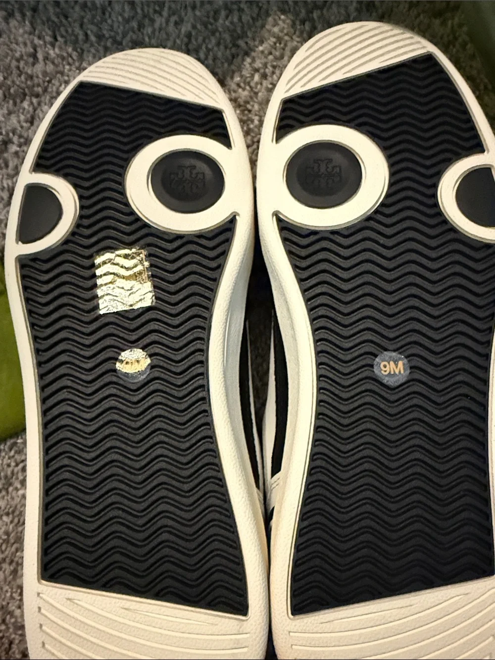 NWT Tory Burch black & white Napa leather sneakers - box, dust bag & extra laces